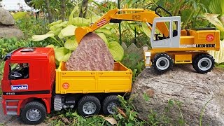 Мультики про машинки - Грузовичок, Экскаватор и камень на дороге