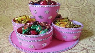 Конфетница из пластиковых бутылок.Поделки из пластиковых бутылок