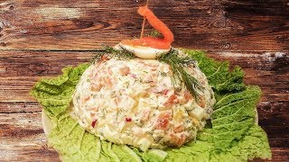 Салат "Фрегат" с красной рыбой. Очень вкусно!
