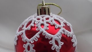 Фриволите. Новогодний шарик.