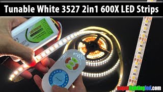 3527SMD 2in1 600X Tunable White High CRI Flexible LED Tape Lights, 2800k-6500k