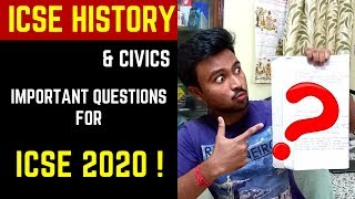What are the important questions for ICSE History and Civics 2020? ||  Akash Talks