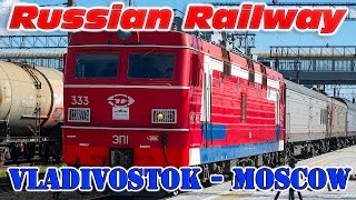 Fast Train Vladivostok - Moscow in Khabarovsk. /ЭП1 Скорый поезд Владивосток - Москва в Хабаровске
