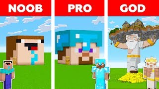 Minecraft Battle: NOOB vs PRO vs GOD: HEAD BLOCK HOUSE in MINECRAFT / Animation