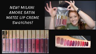 NEW MILANI SATIN MATTE LIP CREME SWATCHES! All 12 | LIP SWATCHES | NEW DRUGSTORE| liquid lip