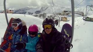 Гудаури, Грузия, сноуборд и лыжи, март 2018 // Gudauri snowboard