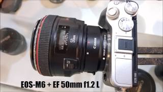 Canon EOS-M6  auto focus speed test with various EF lenses