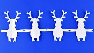 How to make Santa's reindeer (deer) ☃ Garlands of paper ☃ DIY Christmas craft ideas