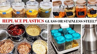 Need to Setup a Kitchen WITHOUT PLASTIC? Glass VS Stainless Steel|Which Container is Best in Storage
