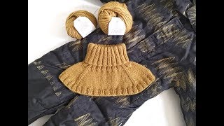 Манишка спицами для ребенка.