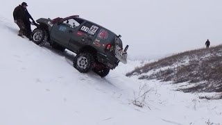 Нивы и УАЗы по снегу на трофи-рейде Яруга 2017. Часть 1