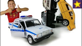 Машинки ЛАДА 2107 ДПС Полиция выполняет задания Toys Cars Play