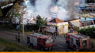 კიდევ ერთი ხანძარი თბილისში: სამგორში საწყობი დაიწვა