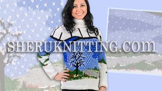 Jacquard Ladies Roll-Neck Sweater "Snow Winter" Model 13