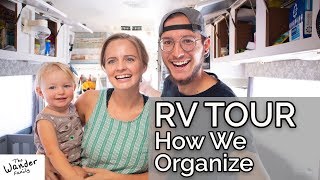 RV TOUR! How We Organize Living in RV Full-Time! | The Wander Family