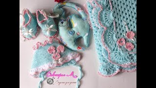 Вязание пледа. Вязанный комплект на выписку из роддома. Knitting the Plaid.