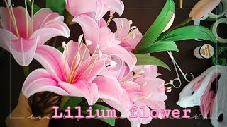EP 142 :ดอกลิลลี่ ( lilies flower)   How to make nylon/stocking flower by ployandpoom(ผ้าใยบัว) 1/2