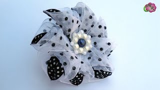 Нарядный бант на 1 Сентября #3. Канзаши МК/Elegant Bow to school #3. DIY Kanzashi