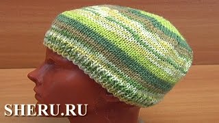 Шапочка спицами Урок 46 Вязание для начинающих