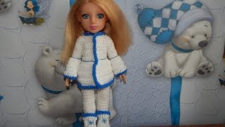 Одежда для кукол крючком. Шубка.