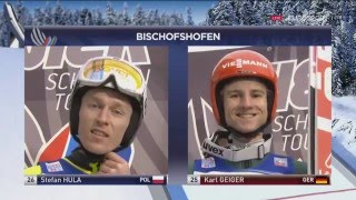 Stefan Hula (124,5m) vs Karl Geiger (121m) - Bischofshofen 2016 - I. round + polish commentary
