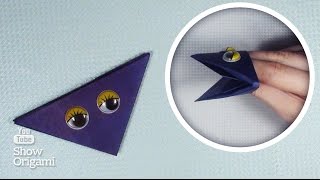 Квакающая оригами #лягушка на руку из бумаги