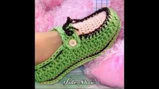 МК ВЯЗАНЫЕ ТАПОЧКИ. MK KNITTED SLIPPERS