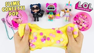 LOL SURPRISE CONFETTI POP SLIME!! FLUFFY SLIME LOL