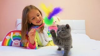 24 часа с моим ПИТОМЦЕМ котёнок ТИМ Настя кормит и ухаживает Ведём к ветеринару ПОКУПКИ для питомца