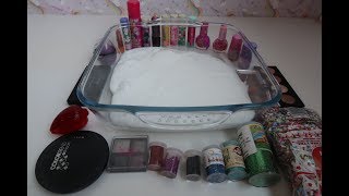 MISTURANDO SLIME COM MAQUIAGEM GLITTER ESMALTE SLIME WITH MAKEUP