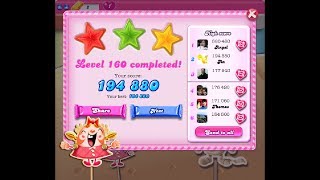 Candy Crush Saga Level 160 ★★★ 3 Stars - NO BOOSTER - NEW