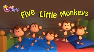 Five Little Monkeys Jumping On The Bed with Lyrics | LIV Kids Nursery Rhymes and Songs | HD