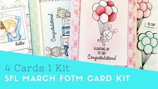 4 Cards 1 Kit | Flavor of the Month Card Kit | Scrapping for Less | March 2019