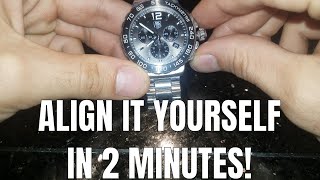 How to align/recalibrate hands in quartz Tag Heuer watch yourself without opening the watch!
