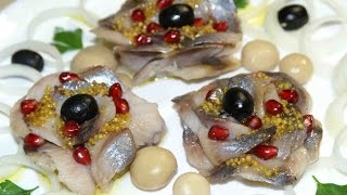 Красивое оформление блюд. Сервировка селёдки.