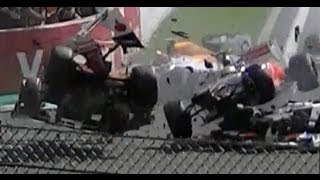 HUGE CRASH Formula 1 - Spa Francorchamps Belgium 2-9-2012 (Grandstand Gold 8)