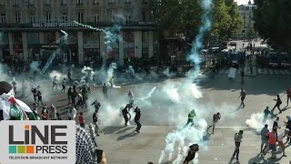 La manifestation interdite pour la Palestine dégénère / Paris - France 26 juillet 2014