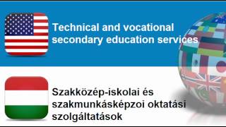 Learn Hungarian vocabulary #Topic = Education and training services