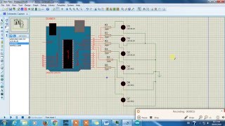 Arduino LED Blinking Knight rider Project in Proteus 8 ISIS. Tutorial 05