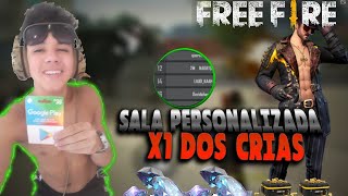 ? LIVE FREE FIRE FREE FIRE AO VIVO SALA PERSONALIZADA X1 DOS CRIA COM INSCRITOS