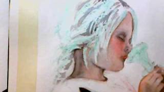 Acquerello: dipingere i capelli (primo strato)