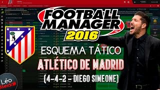 ESQUEMA TÁTICO DO ATLÉTICO DE MADRID (4-4-2) Diego Simeone - Football Manager 2016 (FM 2016)