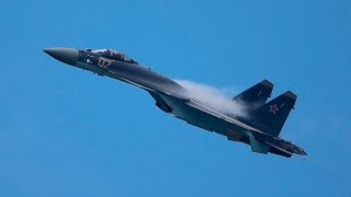 Авиашоу MAX 2015 T-50 и 2 Су-35