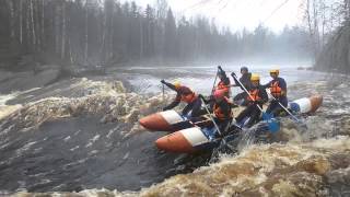Сплав река Укса, порог Мельница, Май 2015