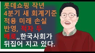 롯데쇼핑 작년 4분기 새 회계 기준 적용 미래 손실 반영, 적자 두 배로,,한국사회 뒤집어 지고 있다.