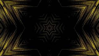 Golden Color looping kaleidoscope sequence. Abstract motion Animation