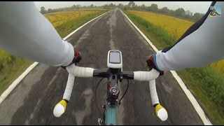 Luca con la bici da strada da Milano a Pontevecchio di Magenta - 20.9.2014