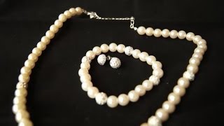 Бижутерия от Avon. Комплект под жемчуг: бусы, браслет и серьги "Элина"
