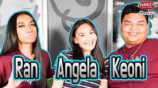 Mukbang 먹방 relay Charleys philly steaks Guam GPO  eating show Ran, Angela and Keoni