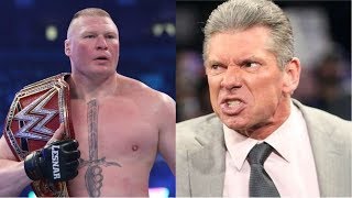 FUERA DE CONTROL Brock Lesnar con Vince McMahon TRASBASTIDORES en WrestleMania 34